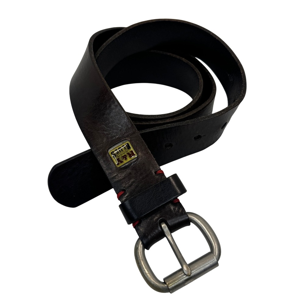 R&Y Blues Full Grain Leather Belt 42 Brown Distressed Western Americana USA